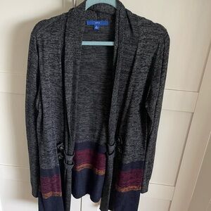 Apt. 9 Gray with stripes cardigan sweater